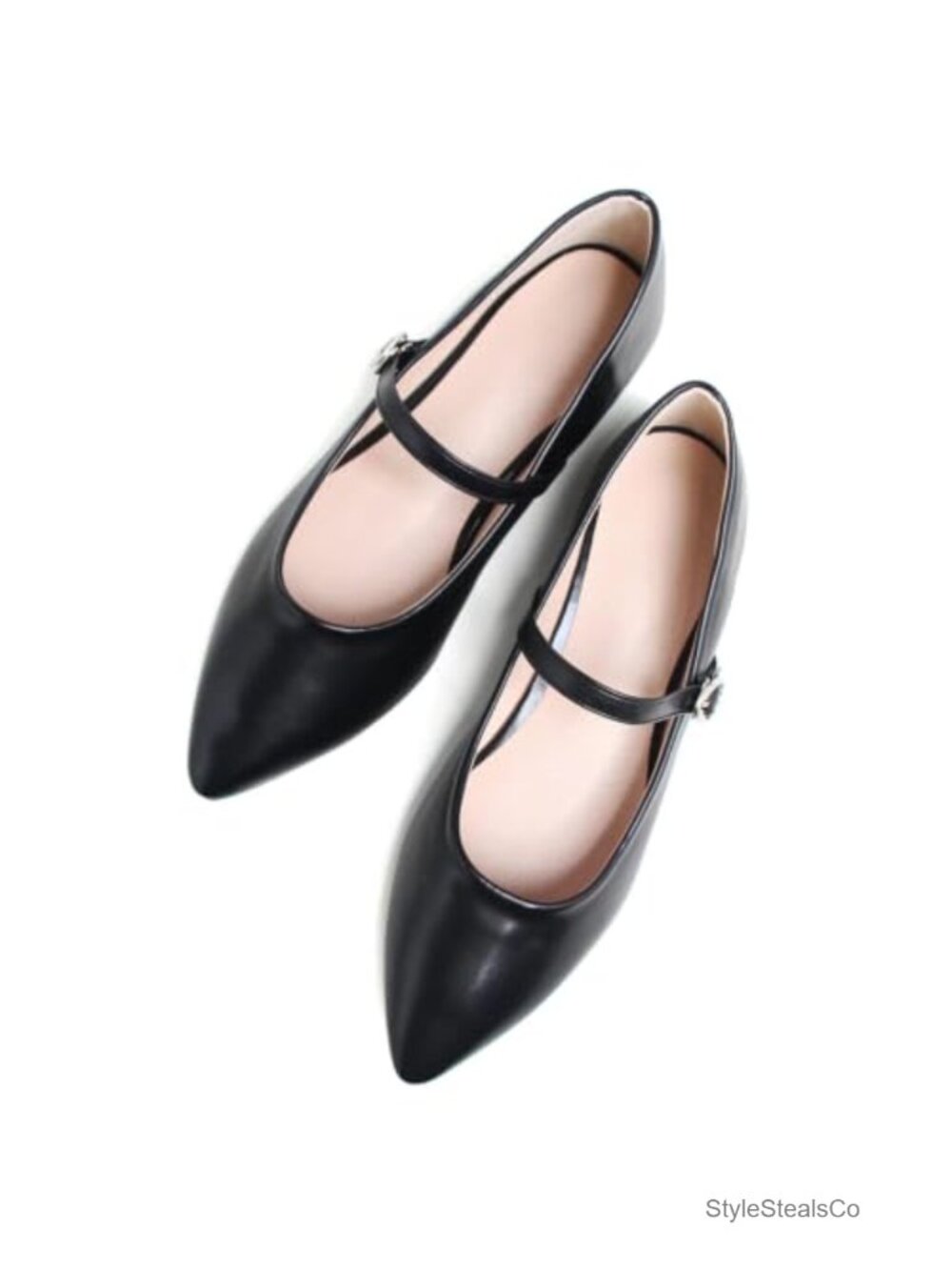 PU Leather Mary Jane Flats Square Toe Adjustable Strap Work Shoes